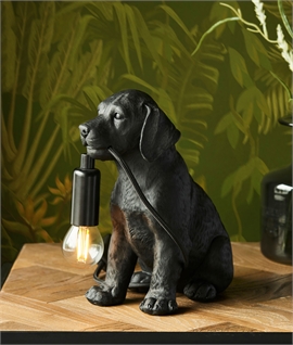 Labrador Puppy Table Lamp - Black or Gold