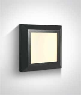 Square 124mm LED Wall Light - IP65 Rated 