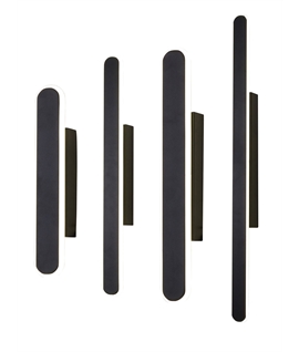 LED Linear Wall Light in Satin Black Finish - Edge Lit - 4 Sizes 