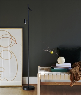 Elegant Dual-Head LED Floor Lamp with Moodmaker Dimming - Ideal for Readers