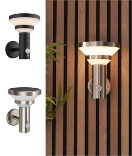 Solar Exterior Wall Light - 3 Operating Modes - 2 Finishes