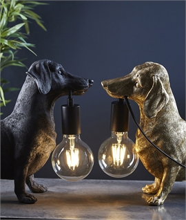 Super Cute Dachshund Table Lamp - Black or Gold