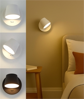 Switched Adjustable LED Wall Light - White or Black