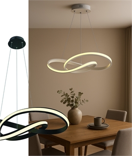 Interwoven Swirl LED Decorative Pendant - Black or White Dia 600mm