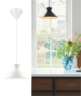 Nordic Design Cone Pendant - White or Black & 2 Sizes