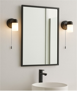 Bathroom Single Black Spot Wall Light With Opal Glass Bathroom Single Black Spot Wall Light With Opal Glass