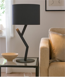 Black Modern Angled Table Lamp with Shade