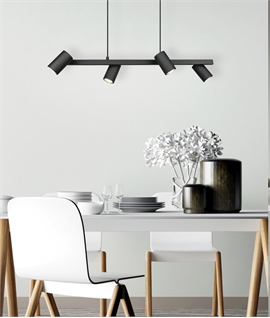 Adjustable Spot Light Suspension Bar Pendant - 4 Lampheads