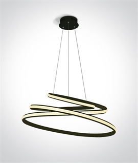 Swirling Design LED Pendant - White or Black