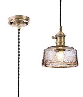 Brown Glass Bowl Pendant 1.5m - 3 Options