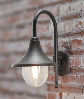 Exterior Black Wall Light in Continental Style with Teardrop Glass