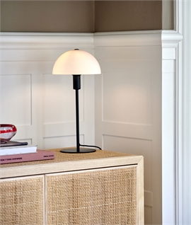 Scandi Style Bedside Table Light - Opal Shade H:145mm