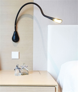 Flexible Arm Leather Bedside Reading Light with USB