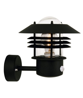 Vaned Low Glare Outdoor Wall Light with PIR