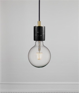 Bare Lamp Pendant - Black or White Faux Marble