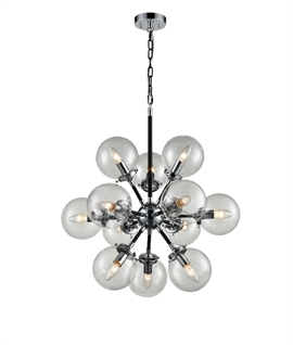 Sleek Glass Atom Pendant Light: Two Sizes and Two Finishes