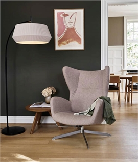 Bell Shape Shade and Black Arch Floor Lamp 