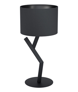 Black Modern Angled Table Lamp with Shade