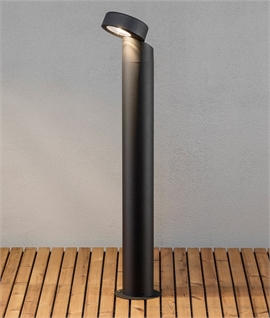 Modern Bollard Light for Paths and Driveways - Off-Set Head with LED