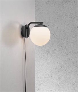 Opal Glass Globe Wall Light - Bauhaus Style