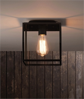 Black Framed Porch Light with Clear Glass - IP23 Rated