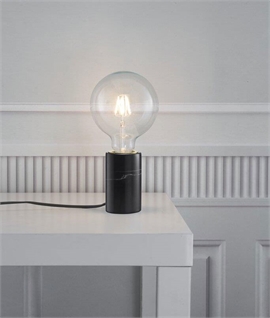 Marble Bare Light Table Lamp - White or Black