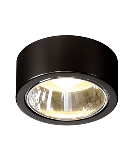 Shallow Surface Mounted Black Round Downlight