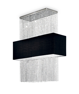 Ideal Lux Phoenix Wide Long Drop Crystal with Suspended Oblong Shade