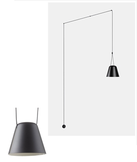Hanging Wall Cone Pendant - Black, Gold or White