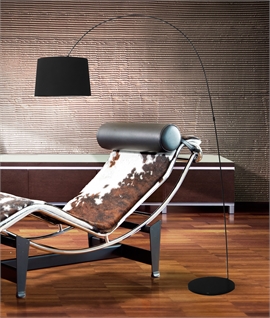 Long Reach Arch Floor Lamp with Black Fabric Shade