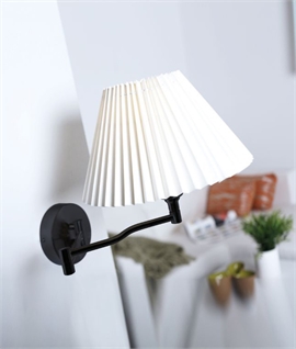 Pleated Shade Swing Arm Wall Light