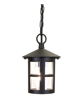 Black & Clear Glass Porch Chain Lantern