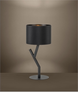 Black Modern Angled Table Lamp with Shade