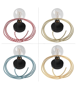 Black Wall or Ceiling Light with Coloured Flex