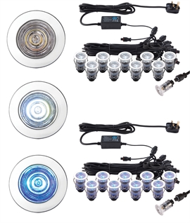 Blue or White LED 10 Light Kit - Interior or Exterior