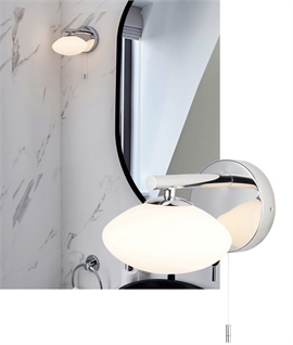 Classy Chrome and Opal Glass Wall Light - IP44
