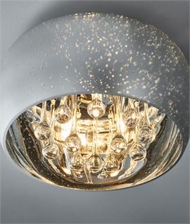 Flush Mounted Chrome Dome Light with Crystals