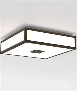 Opal Glass Square LED Ceiling Light in Art Deco Style