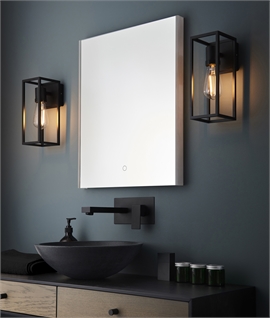 Modern Open Frame Flush Wall Light - Textured Black