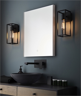 Modern Classic Open Frame Flush Wall Light - Textured Black