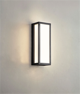 Urban Box Flush Frosted Wall Lamp, 10W LED, 3000K, IP65, Anthracite, 2yrs Warranty