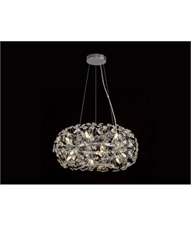 Pendant 60cm Ring 12 Light G9 Polished Chrome-Crystal