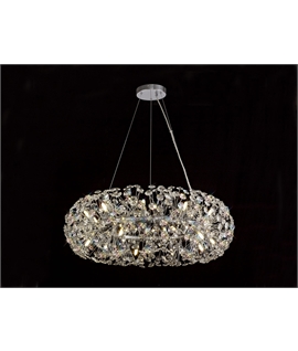Boyd Pendant 80cm Ring 20 Light G9 Polished Chrome-Crystal