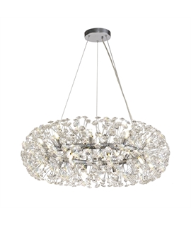 Boyd Pendant 80cm Ring 20 Light G9 Polished Chrome-Crystal