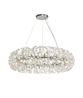 Boyd Pendant 1m Ring 26 Light G9 Polished Chrome-Crystal