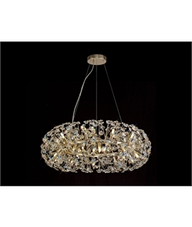 Boyd Pendant 80cm Ring 20 Light G9 French Gold-Crystal