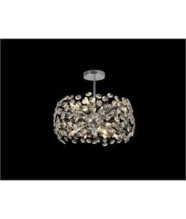 Boyd Semi Flush Pendant 8 Light G9 Polished Chrome-Crystal