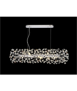 Boyd Oblong Linear Pendant 10 Light G9 Polished Chrome-Crystal