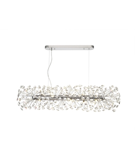 Boyd Oblong Linear Pendant 10 Light G9 Polished Chrome-Crystal