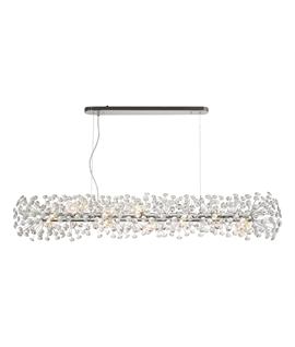 Boyd Oblong Linear Pendant 14 Light G9 Polished Chrome-Crystal